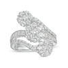 Thumbnail Image 1 of 2 CT. T.W. Certified Lab-Grown Diamond Flower Trio Split Shank Ring in 14K White Gold (F/SI2)