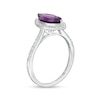Thumbnail Image 1 of Marilyn Monroe™ Collection Marquise Amethyst and 1/4 CT. T.W. Diamond Frame Ring in 10K White Gold