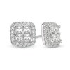Thumbnail Image 1 of 2 CT. T.W. Certified Lab-Grown Quad Princess-Cut Diamond Frame Stud Earrings in 14K White Gold (F/SI2)
