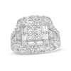 Thumbnail Image 1 of 3-1/2 CT. T.W. Certified Lab-Grown Quad Princess-Cut Diamond Double Frame Ring in 14K White Gold (F/SI2)