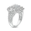 Thumbnail Image 3 of 3-1/2 CT. T.W. Certified Lab-Grown Quad Princess-Cut Diamond Double Frame Ring in 14K White Gold (F/SI2)