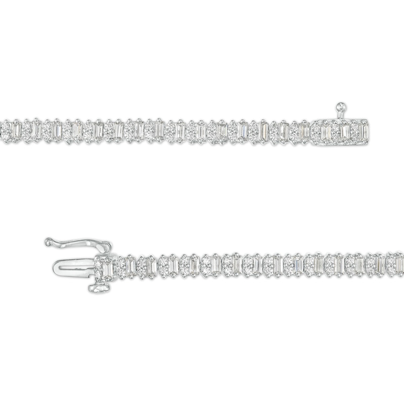 3 CT. T.W. Certified Lab-Created Baguette and Round Diamond Alternating Tennis Bracelet in 14K White Gold (F/SI2)