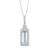 Thumbnail Image 1 of Marilyn Monroe™ Collection Baguette Swiss Blue Topaz and 1/5 CT. T.W. Diamond Perfume Bottle Pendant in 10K White Gold