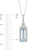 Thumbnail Image 2 of Marilyn Monroe™ Collection Baguette Swiss Blue Topaz and 1/5 CT. T.W. Diamond Perfume Bottle Pendant in 10K White Gold