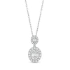 Thumbnail Image 1 of Marilyn Monroe™ Collection 1/2 CT. T.W. Oval-Shaped Multi-Diamond Frame Pendant in 10K White Gold