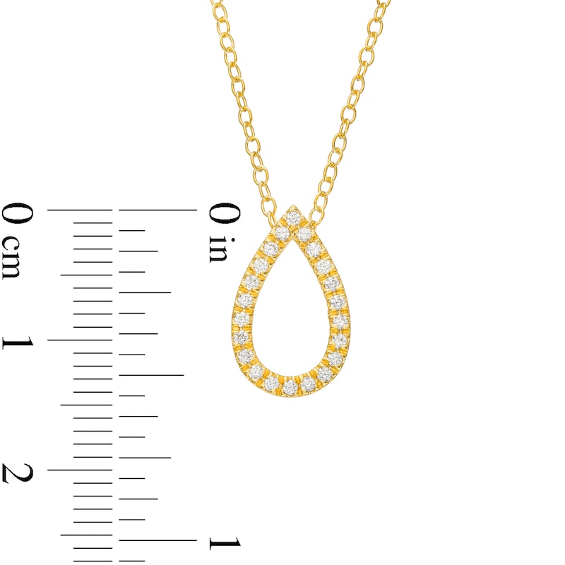 Main Image 3 of Remixed Reimagined 1/6 CT. T.W. Diamond Open Pear-Shaped Pendant in 10K Gold