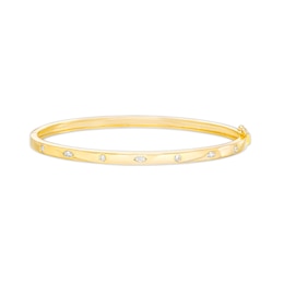 1/3 CT. T.W. Marquise and Round Diamond Alternating Bangle in 10K Gold – 7.5"