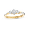 Thumbnail Image 1 of 1/5 CT. T.W. Multi-Diamond Tri-Sides Hearts Promise Ring in 10K Gold