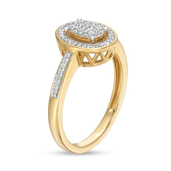 1/6 CT. T.w. Oval-Shaped Multi-Diamond Frame Promise Ring in 10K Gold