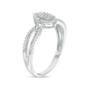 Thumbnail Image 3 of 1/15 CT. T.W. Marquise-Shaped Multi-Diamond Frame Twisted Split Shank Promise Ring in 10K White Gold