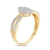 Thumbnail Image 3 of 1/15 CT. T.W. Marquise-Shaped Multi-Diamond Frame Twisted Split Shank Promise Ring in 10K Gold