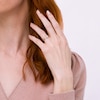 Thumbnail Image 2 of 1/15 CT. T.W. Marquise-Shaped Multi-Diamond Frame Twisted Split Shank Promise Ring in 10K Rose Gold