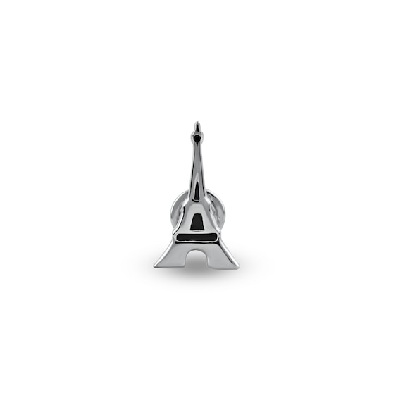 Goldtone Crystal Eiffel Tower Custom Year Stainless Steel Heart Bead Charm 
