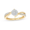 Thumbnail Image 1 of 1/6 CT. T.W. Multi-Diamond Bypass Crossover Split Shank Promise Ring in 10K Gold