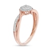 Thumbnail Image 3 of 1/6 CT. T.W. Multi-Diamond Bypass Crossover Split Shank Promise Ring in 10K Rose Gold