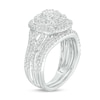 Thumbnail Image 3 of 1 CT. T.W. Cushion-Shape Multi-Diamond Frame Bridal Set in 10K White Gold