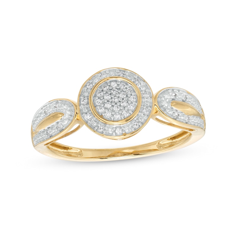 Main Image 1 of 1/10 CT. T.W. Multi-Diamond Frame Loop Shank Promise Ring in 10K Gold