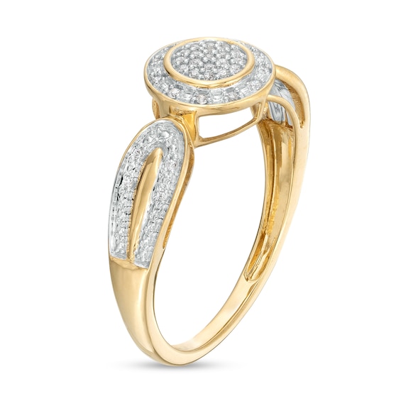 1/10 CT. T.w. Multi-Diamond Frame Loop Shank Promise Ring in 10K Gold