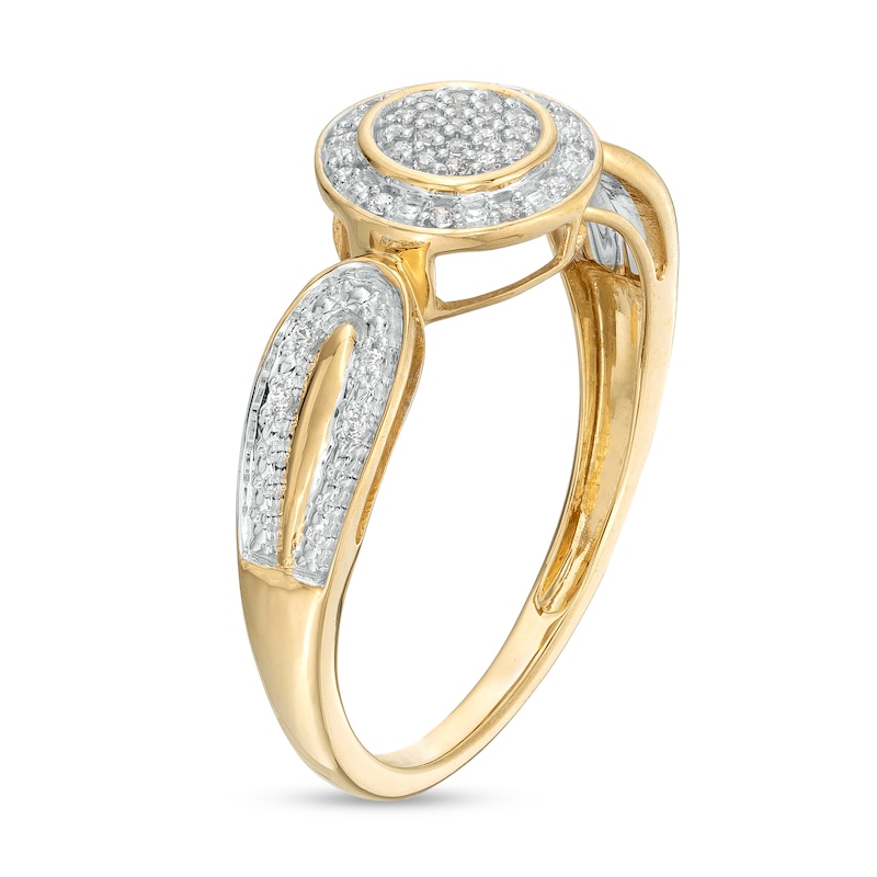 Main Image 3 of 1/10 CT. T.W. Multi-Diamond Frame Loop Shank Promise Ring in 10K Gold
