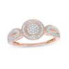 Thumbnail Image 1 of 1/10 CT. T.W. Multi-Diamond Frame Loop Shank Promise Ring in 10K Rose Gold