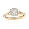 Thumbnail Image 1 of 1/5 CT. T.W. Cushion-Shaped Multi-Diamond Frame Split Shank Promise Ring in 10K Gold