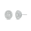 Thumbnail Image 0 of Marilyn Monroe™ Collection 1/2 CT. T.W. Oval-Shaped Multi-Diamond Frame Stud Earrings in 10K White Gold