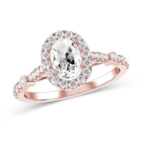 Oval Diamond Engagement Ring in 10K Rose Gold