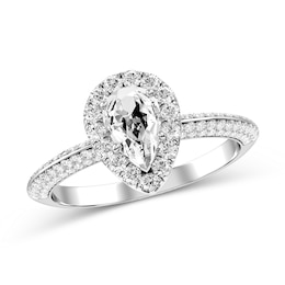 Pear-Shaped Diamond Engagement Ring in 10K White Gold