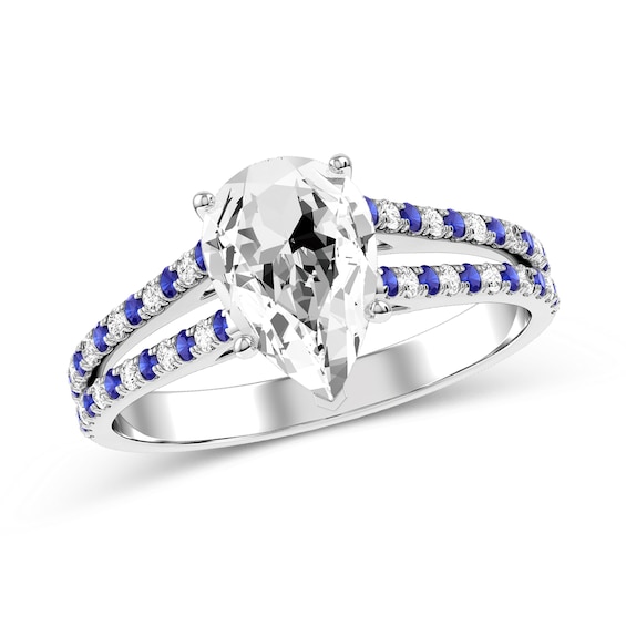 Pear-Shaped Diamond Engagement Ring in 10K White Gold