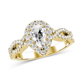 Pear-Shaped Diamond Engagement Ring in 10K Gold