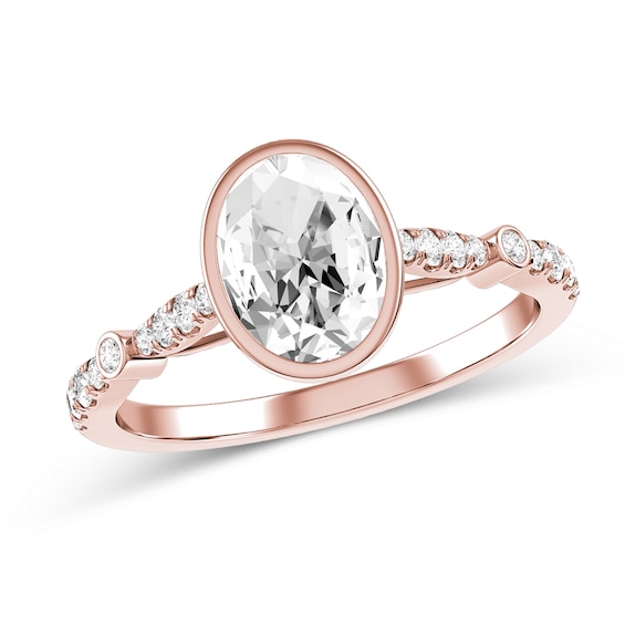 Oval Diamond Engagement Ring in 10K Rose Gold