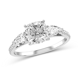 Cushion-Cut Diamond Engagement Ring in 10K White Gold