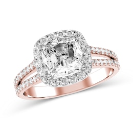 Cushion-Cut Diamond Engagement Ring in 10K Two-Tone Gold
