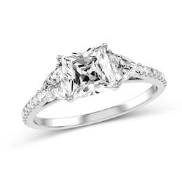 Princess-Cut Diamond Engagement Ring in 10K White Gold