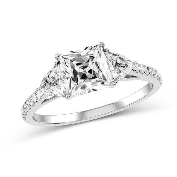 Princess-Cut Diamond Engagement Ring in 10K White Gold