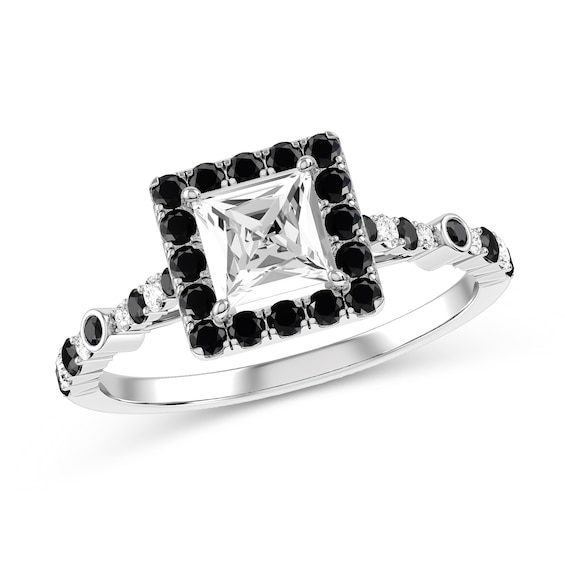 Princess-Cut Diamond Engagement Ring in 10K White Gold