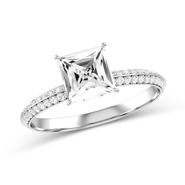Princess-Cut Diamond Engagement Ring in 10K White Gold