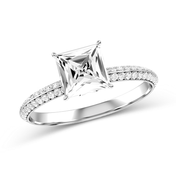 Princess-Cut Diamond Engagement Ring in 10K White Gold