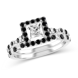 Princess-Cut Diamond Bridal Set in 10K White Gold