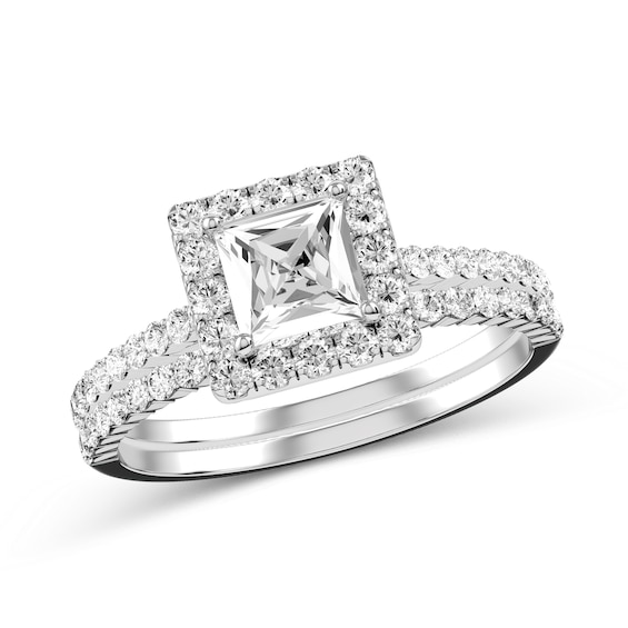 Princess-Cut Diamond Bridal Set in 10K White Gold