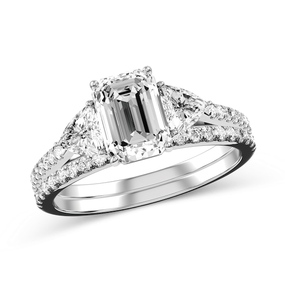 Emerald-Cut Diamond Bridal Set in 10K White Gold