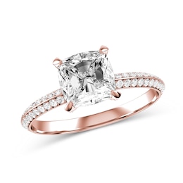 Cushion-Cut Diamond Engagement Ring in 10K Rose Gold