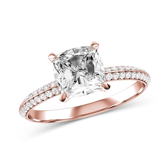 Cushion-Cut Diamond Engagement Ring in 10K Rose Gold