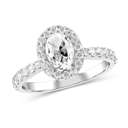 Oval Diamond Engagement Ring in 10K White Gold