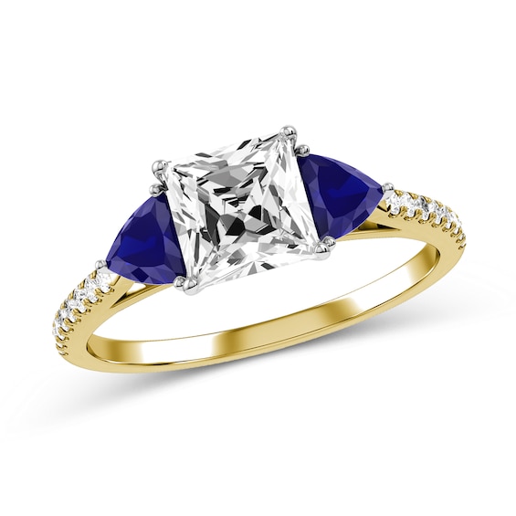 Princess-Cut Diamond Engagement Ring in 10K Two-Tone Gold