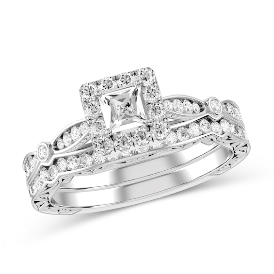 Princess-Cut Diamond Bridal Set in 10K White Gold