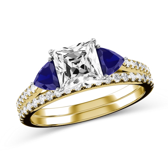 Princess-Cut Diamond Bridal Set in 10K Two-Tone Gold