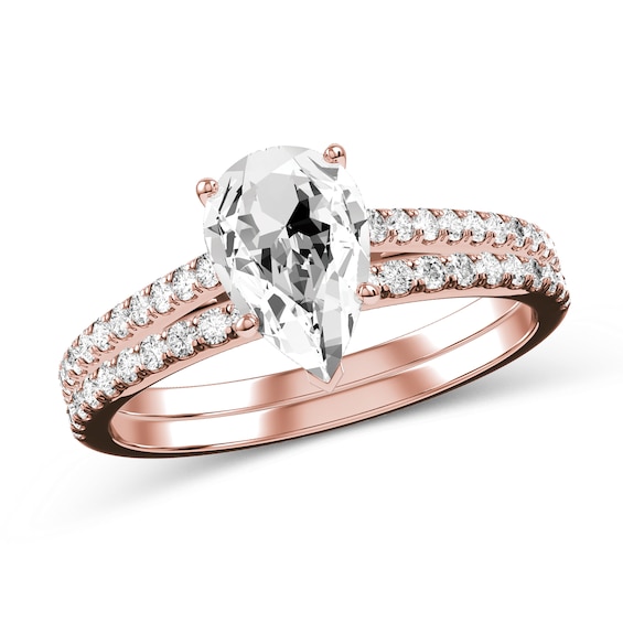 Pear-Shaped Diamond Bridal Set in 10K Rose Gold
