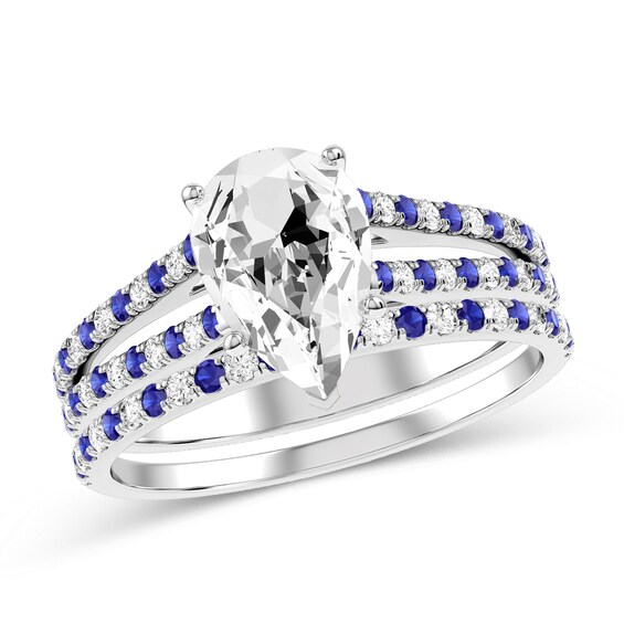 Pear-Shaped Diamond Bridal Set in 10K White Gold