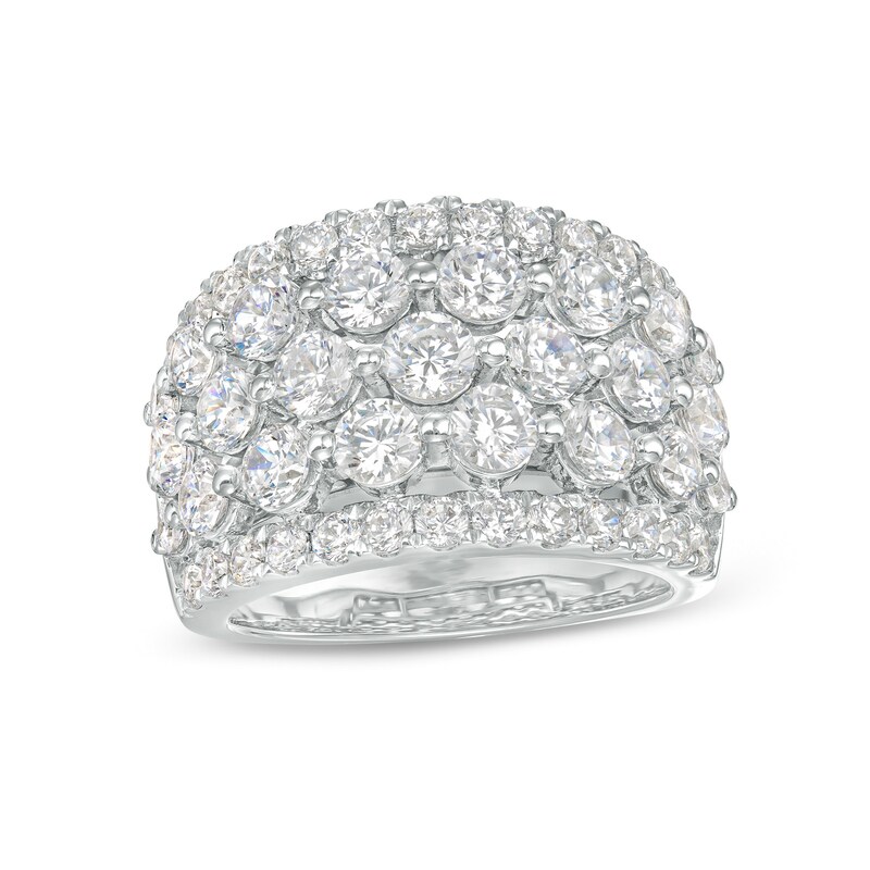 Main Image 1 of 4 CT. T.W. Certified Lab-Grown Diamond Multi-Row Ring in 14K White Gold (F/SI2)